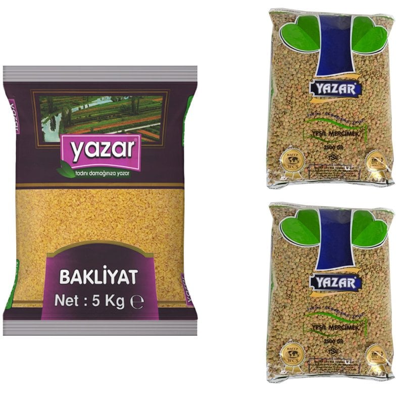 Yazar Pilavlık Bulgur 5 Kg + Yeşil Mercimek 5 Kg